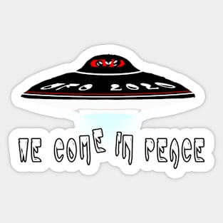 UFO Come In Peace Design Sticker